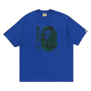 Футболка BAPE Floral Solid Camo Ape Head Relaxed Fit Tee, Blue