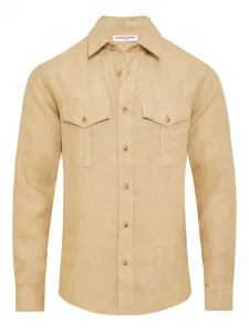 Льняная рубашка Colburn с карманами Orlebar Brown, бежевый