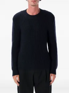 Свитер в рубчик с круглым вырезом TOM FORD, синий