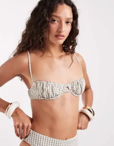 Клетчатый лиф бикини-балкон на косточках ASOS DESIGN Piper Paper touch