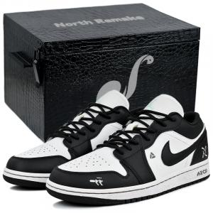 Jordan Кроссовки Air 1 устойчивые к истиранию мужские низкие винтажные черно-белые - Таинственный код-подарочная коробка 3, цвет Mysterious Code-Gift Box 3