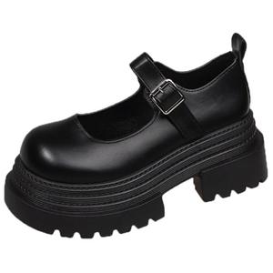 BINGO DUCK Туфли Мэри Джейн на массивном каблуке, женские, черные