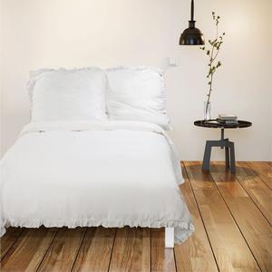 Комплект постельного белья JEMIDI с рюшами - пододеяльник 220 х 240 см - комплект двуспальной кровати белое постельное белье - винтажный пододеяльник и наволочка белый - Эстетичный белый