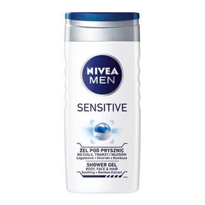 Гель для душа для чувствительного тела, лица и волос Nivea Men, 250 мл