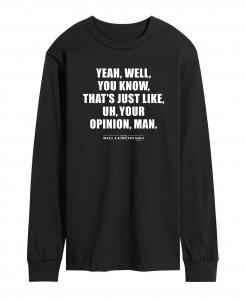 Мужская футболка с длинным рукавом the big lebowski your opinion AIRWAVES, черный