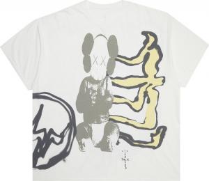 Футболка Cactus Jack by Travis Scott x KAWS For Fragment Tee 'Vintage Wash', серый