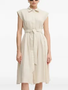 Платье миди с поясом Benetton, нейтральный