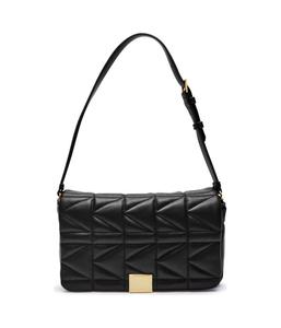 Кожаная сумка через плечо со стеганой подкладкой Karl Lagerfeld, черный