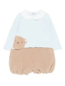 Комбинезон с аппликацией в виде мишки и воротником Le Bebé Enfant, синий