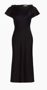 Черное миди-платье с асимметричным подолом и декоративными элементами Jason Wu
