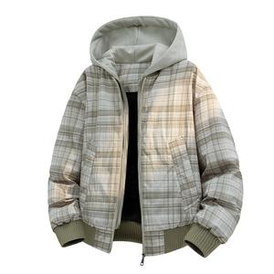 Пуховик Unisex с капюшоном утепленный ZIAREL, зеленый stripes plaid