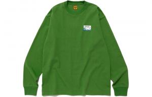 Футболка с длинными рукавами и принтом полярного медведя HUMAN MADE, зелёная