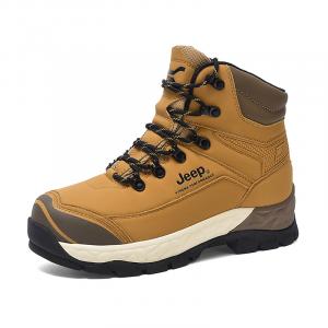 Амортизирующие износостойкие треккинговые кроссовки Jeep мужские высокие, землисто-желтый