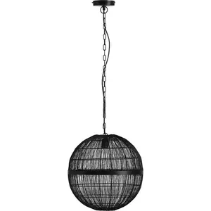 Подвесной светильник HERMI II E27 1 шт. Подвесной светильник / для жилых помещений / черный / металлическая сетка / шар Globo Lighting, черный