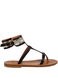 Кожаные босоножки без каблука K. Jacques, черный