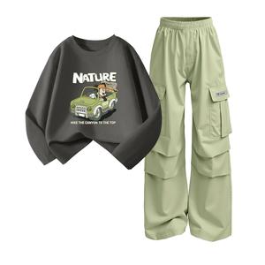 Повседневная спортивная одежда для детей 3-7 лет Disney, серый/зеленый