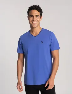 Футболка U.S. Polo Assn Tipped V-neck Jersey, синий