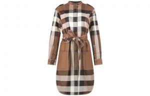 Burberry женское платье с длинными рукавами, цвет Brown