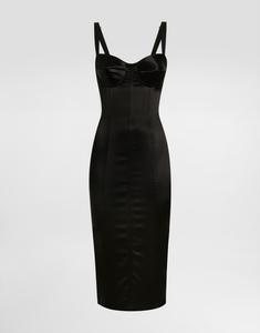 Атласное платье Dolce & Gabbana, черный