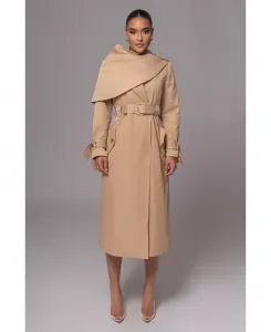 Женское классическое тренчкот The Classic Trench Coat JLUXLABEL, коричневый/бежевый