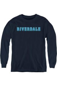 Рекадейл Толстовка с длинным рукавом и логотипом Riverdale для подростков Gildan, темно-синий