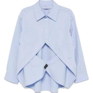 Рубашка с разрезом и пуговицами спереди Alexander Wang, синий