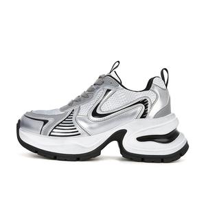 Женские массивные кроссовки низкие Space Silver/Black BENZI, розовые