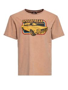 Футболка с принтом King Kerosin Speedfreak в цвете латте макиато King Kerosin