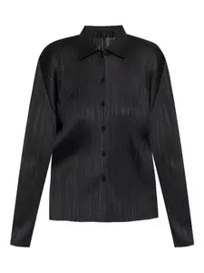 Плиссированная рубашка Basics с длинными рукавами Pleats Please Issey Miyake, черный