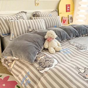 Luolai Home Пододеяльник 180х220 см, молочный вельвет, принт Sweet KT
