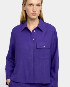 Женская свободная рубашка с эффектом смятия и передними карманами Parfois, фиолетовый