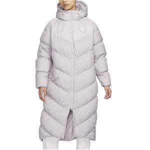 Пуховик Nike Sports Loose Casual Long Hooded, сиреневый
