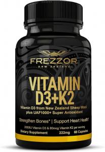 Витамин D3 и K2 в капсулах, высокоэффективный D3 2000 МЕ и K2 (MK7) 80 мкг, 60 мягких таблеток