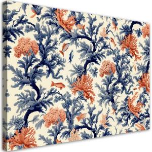 Картина арт-принт KUNSTLOFT Fish and Corals 1, 60x40x4 см, оранжевый