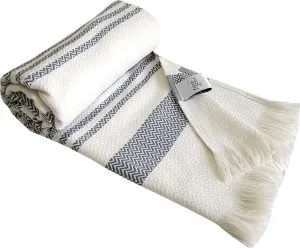 Полотенце Framsohn frottier Boho Living махровое для хаммама 100х180 см, цвет beige-anthrazit-grau