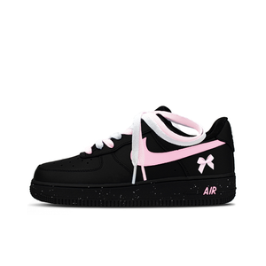 Nike Кроссовки Air Force 1 Butterfly Etiquette Abrasion Resistant Low top Skateboard Women's Black Pink