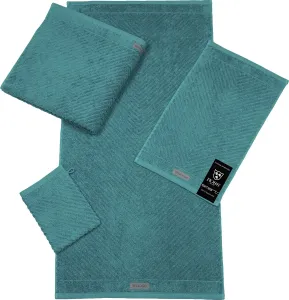 Полотенце гостевое РОСС "Смарт", (6 шт.), однотонная в рубчик с велюровой этикеткой ROSS 30х50 см (6 шт.), цвет smaragd