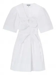 Платье с бантом GANNI, белый