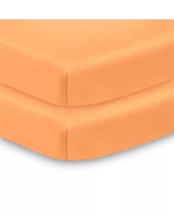 Универсальная простыня и водонепроницаемый чехол для матраса для мини-кроватки размером 38 x 24 дюйма (2 шт.) BreathableBaby, оранжевый
