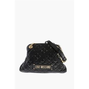 Стеганая мини-сумка LOVE с ручкой и золотым логотипом Moschino, Black