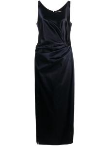 Шелковое платье со сборками FENDI, синий