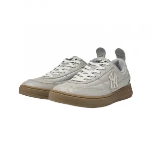 MLB New York Yankees Synthetic Leather Lightweight Anti Slip Low top Casual Shoes Unisex Silver