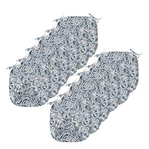 ABAKUHAUS Pop Star Party Обеденный стул Подушки Музыка Doodle Art Декоративная водонепроницаемая подушка с ремнями для кухонных сидений 40 см x 40 см Упаковка из 12 шт. Синий Темно-синий Белый, черный