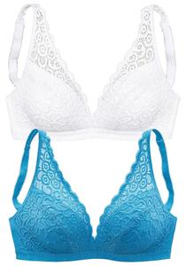 Бюстгальтер без косточек PETITE FLEUR Bralette BH, цвет rauchblau+weiß