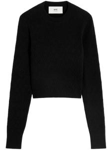 AMI Paris топ Ami de Coeur из хлопковой смеси, черный