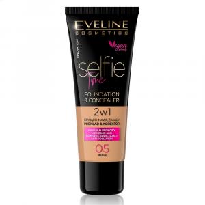 Тональный крем и консилер 2в1 Eveline Cosmetics Selfie Time, 05 beige