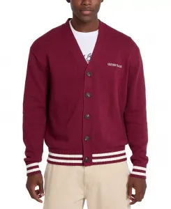 Мужской кардиган с тисненым логотипом GUESS JEANS, красный