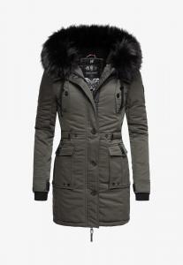 Пальто зимнее Navahoo с меховым капюшоном, серый