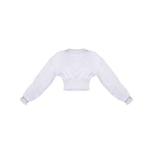 Свитшот PrettyLittleThing Cropped, светло-серый