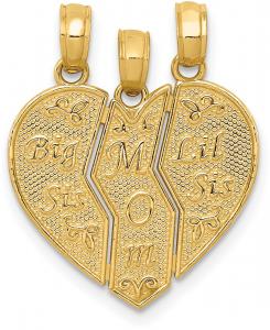 Подвеска из 14-каратного золота, подвеска Разлученная старшая сестра, Мама и младшая сестра Macy's, No Color